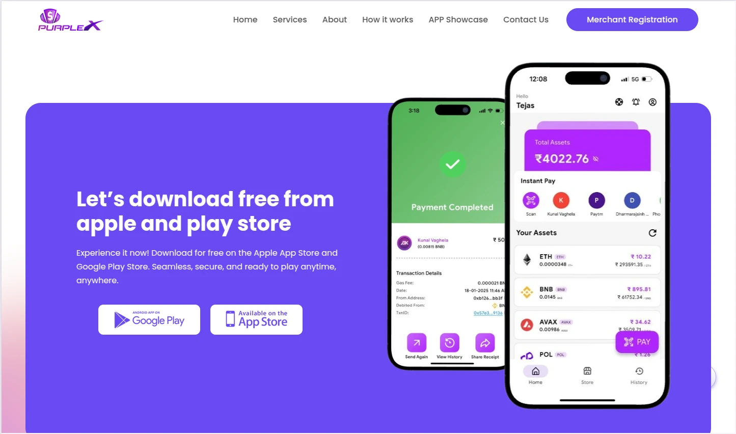 PurpleX - Crypto Payment APP